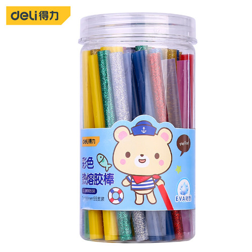 得力（deli）彩色胶棒 高粘性热熔胶枪胶棒棒胶条7mm ROHS认证 7*