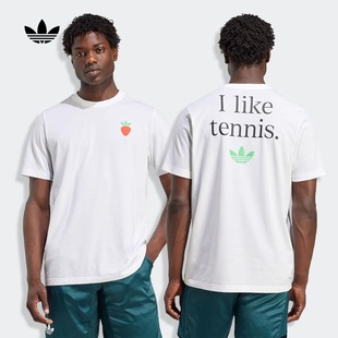 Adidas阿迪达斯三叶草网球服男女25新圆领运动短袖T恤上衣王欣瑜