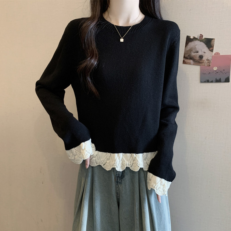 实拍 胖妹妹秋装大码女装2025新款圆领毛衣显瘦宽松长袖韩版上衣,女装/女士精品,大码内搭,淘宝优惠券,粉丝福利购,淘宝优惠卷