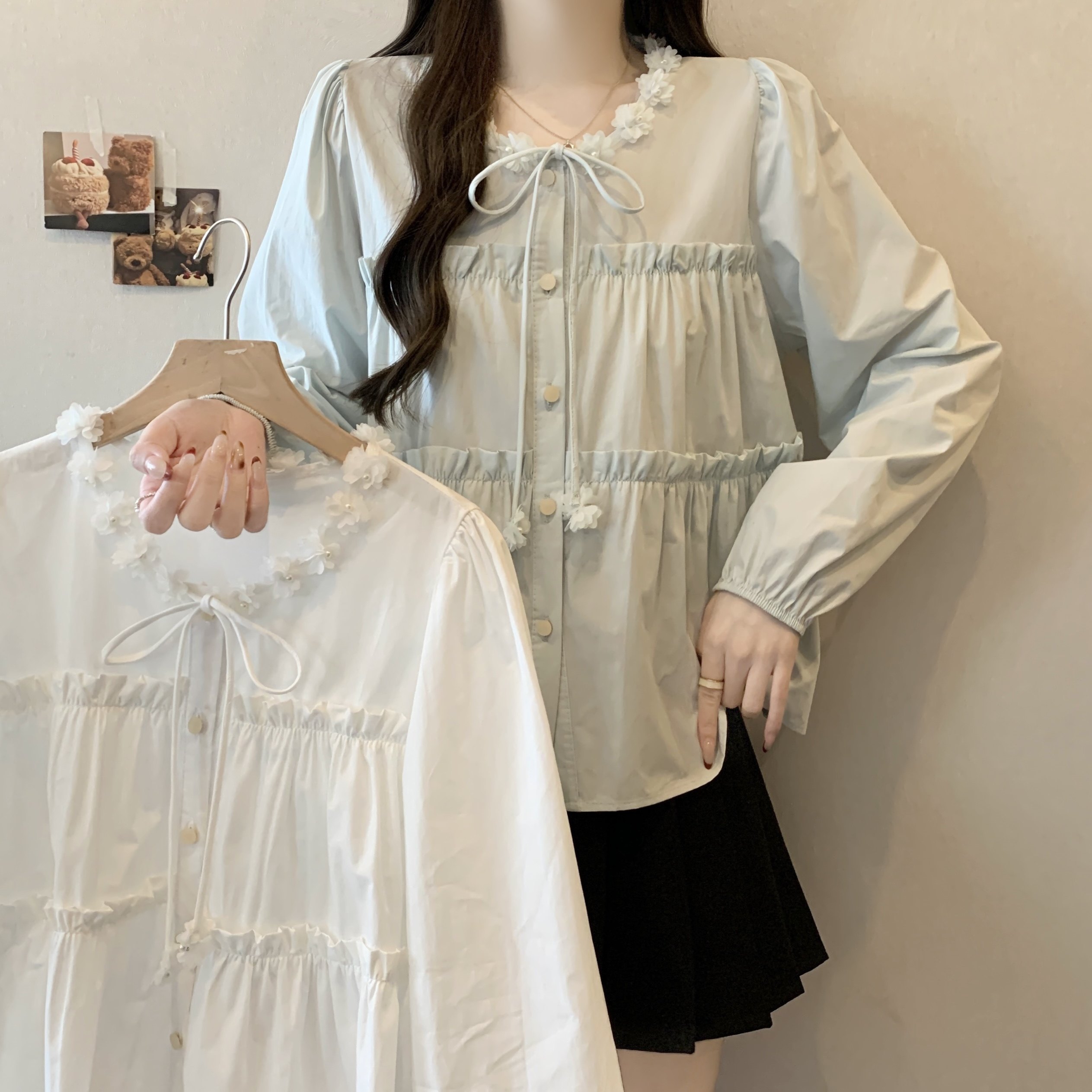 大码2026新款甜美时尚百搭显瘦圆领蝴蝶结长袖宽松慵懒减龄上衣,女装/女士精品,大码内搭,淘宝优惠券,粉丝福利购,淘宝优惠卷