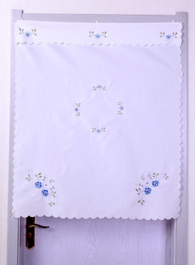 隔断帘卧室卫生间白色饭店长短厕所厨房餐厅半截门帘半帘布艺家用