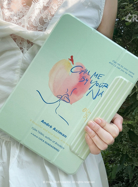 创意以你的名字呼唤我适用苹果iPad三折磁吸保护套pro11air4/5/6平板壳12.9平板保护壳带搭扣10/11代薄荷绿夏