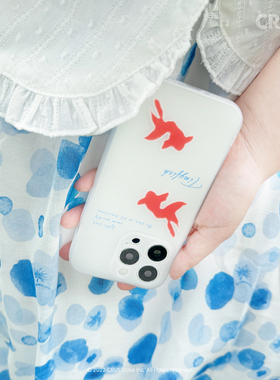 地壳说原创小鱼锦鲤磨砂半透明tpu适用苹果iPhone16promax15手机壳全包创意贝壳纹1高级感手机保护套