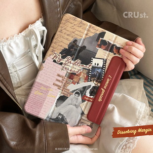 地壳说创意天才女友适用苹果iPad磁吸保护套pro11air4/5/6/7笔槽平板壳第10/11代保护壳12.9带搭扣那不勒斯