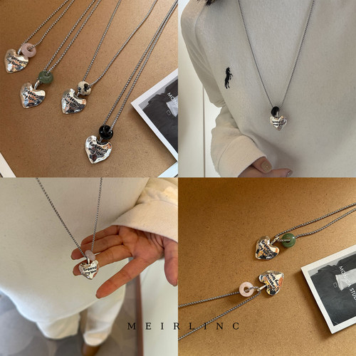 MEIRLINC 做旧复古涂鸦爱心简约设计感潮酷ins小众高级感情侣新款