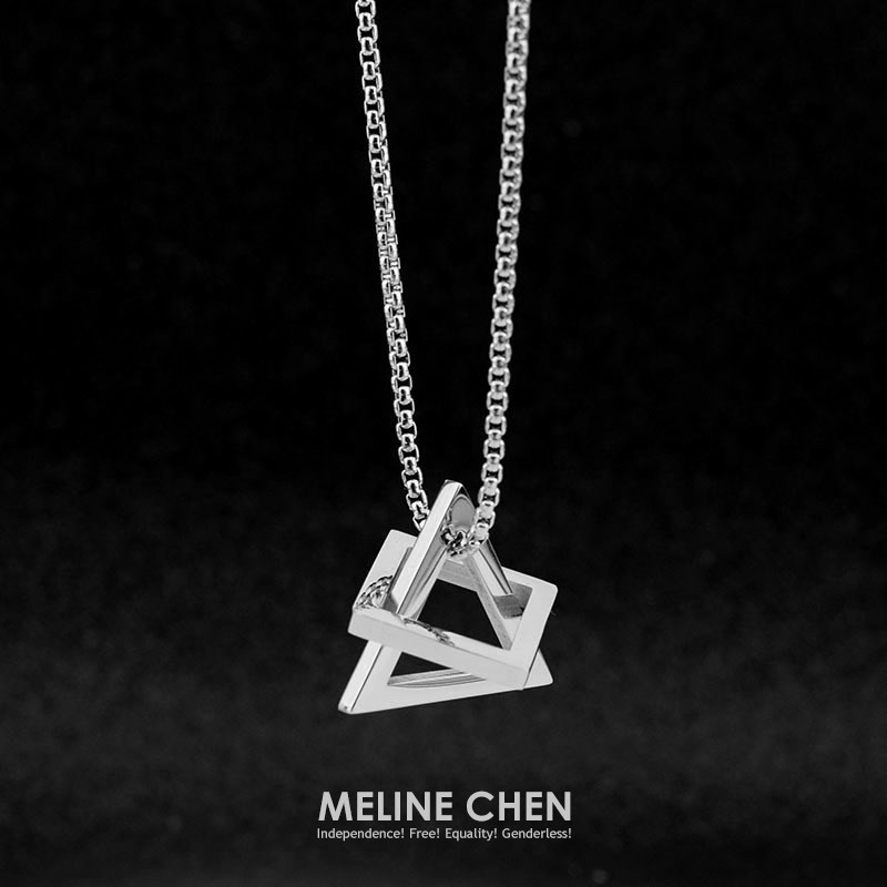 meline 合二为一 三角几何简约小众设计感嘻哈潮牌ins百搭情侣