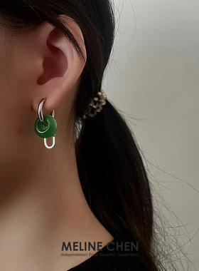 MELINE CHEN两戴原创设计绿色新中式复古小众高级感潮ins情侣嘻哈