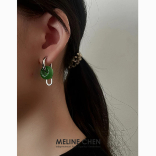 MELINE 复古小众高级感潮ins情侣嘻哈 CHEN两戴原创设计绿色新中式