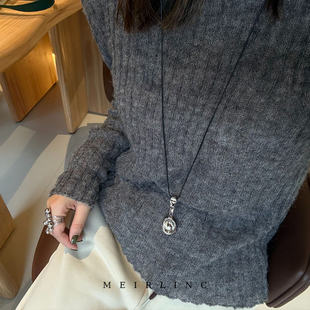 MEIRLINC吃喝不愁 简约复古时髦老钱风欧美小众设计高级感情侣ins