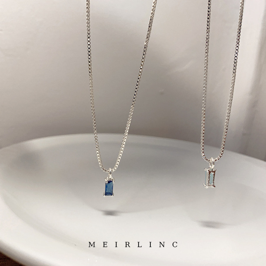 MEIRLINC一抹蓝简约复古小众设计高级感法式气质优雅百搭新款