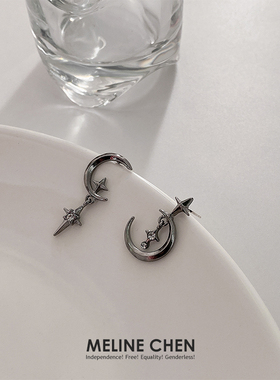 MELINE CHEN 复古黑星月小众设计师高级感潮气质ins甜酷个性男女