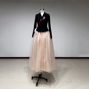 舞研依库朝鲜族舞蹈服装女练功服基训班服课堂民间舞表演演出裙蓬