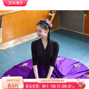 舞研依库新疆维吾尔维族舞蹈服女服装练功服演出表演基训大摆裙