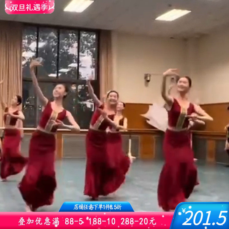 舞研依库傣族舞蹈服装练功服班服