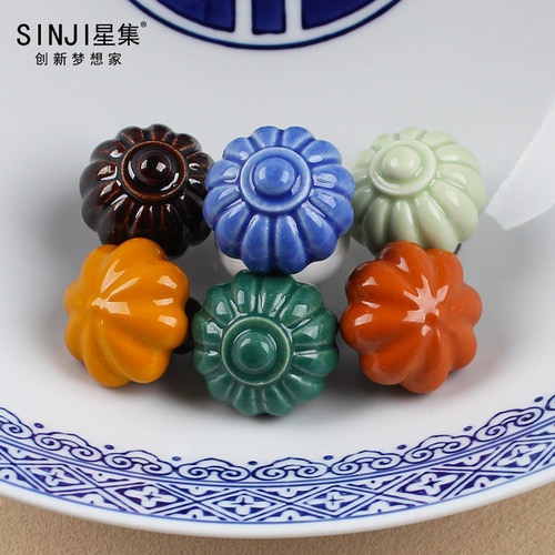 星集新中式风抽屉橱衣柜陶瓷拉手