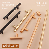 星集法式 轻奢金色橱柜拉手现代简约玫瑰金加长铜色北欧衣柜门把手