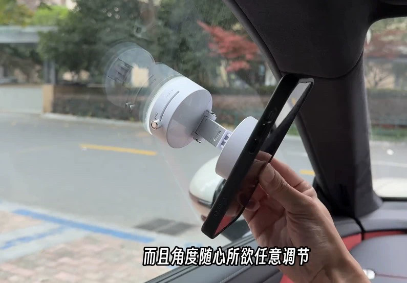 真空机械吸附手机支架磁吸自动吸盘汽车导航车载家用墙壁桌面吸附