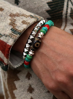 男女通用松石珠隔珠原创设计手链