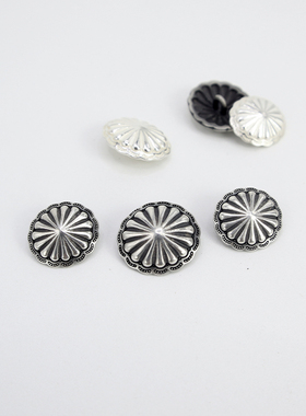 925纯银扣康桥扣DIY手工皮具财布扣印第安纳瓦霍装饰扣袖扣椭圆扣