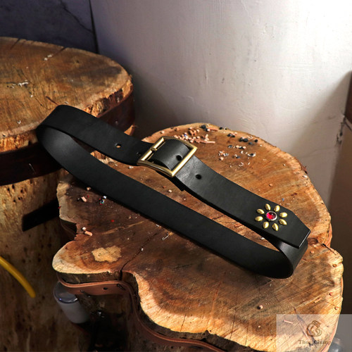 皮带牛皮情侣纯铜阿美咔叽