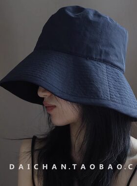纯色夏天防uv渔夫帽 网红款遮脸防晒太阳帽 轻薄速干透气软帽