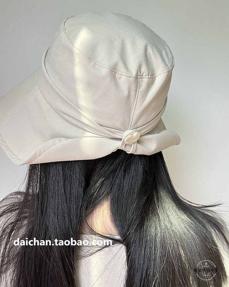 2025文艺卷边棉布斜纹渔夫帽 纯色百搭防紫外线遮阳帽可折叠 好带