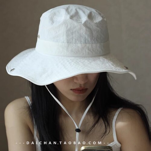 2025新款黑色白色轻薄速干户外工装帽登山帽子遮阳帽 男女纯色帽