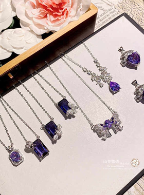 微镶镀18k蝴蝶满钻项链水晶