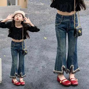 洋气儿童秋装 2026新款 裤 子秋季 宽松 女童牛仔裤 小女孩休闲裤 春秋款