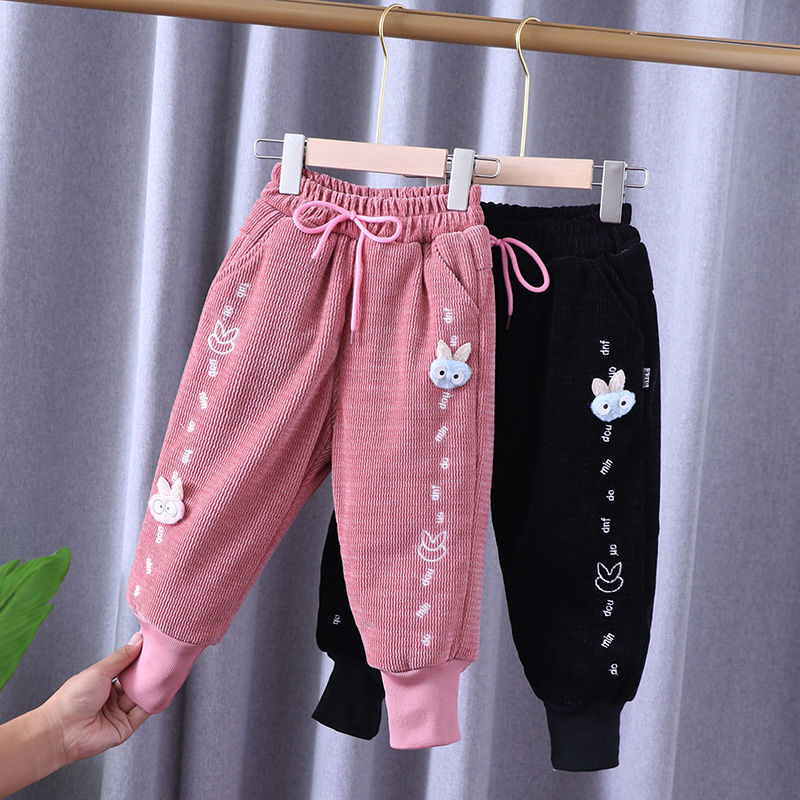 女童冬季裤子加绒加厚外穿棉裤