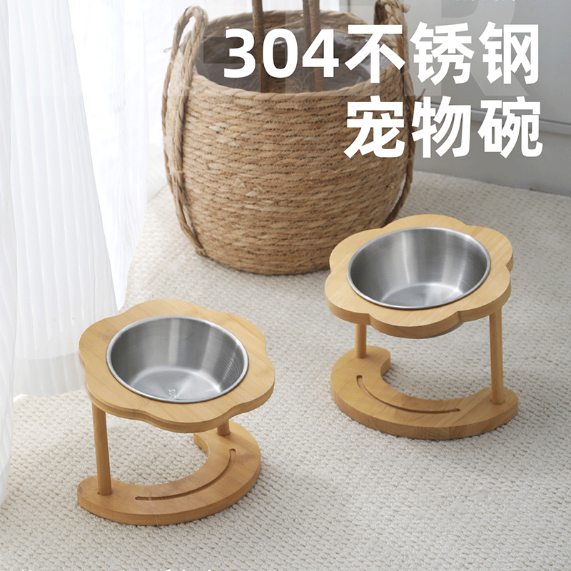猫碗增高架不锈钢猫食盆狗碗狗盆