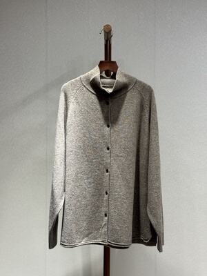 原创设计 欧韩时尚百搭气质慵懒风 格调牦牛绒立领开衫毛衣7160