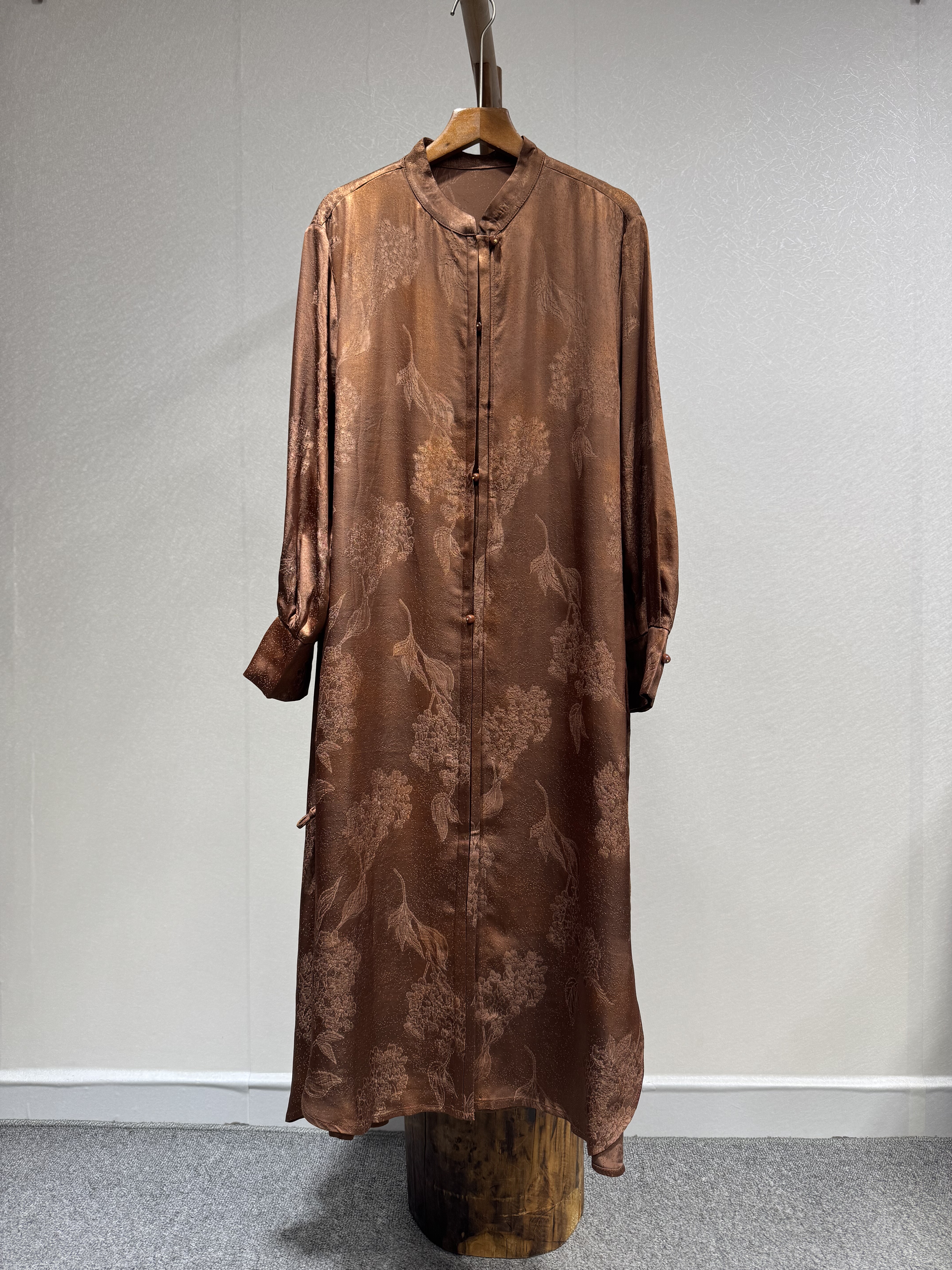 原创设计 重磅香云纱 高端大牌气质修身百搭秋季长袖风衣30117