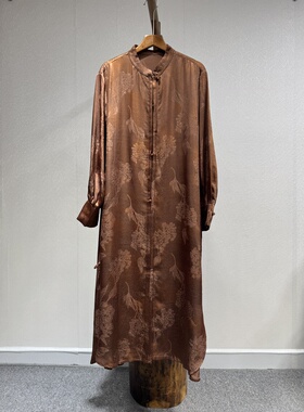 原创设计 重磅香云纱 高端大牌气质修身百搭秋季长袖风衣30117