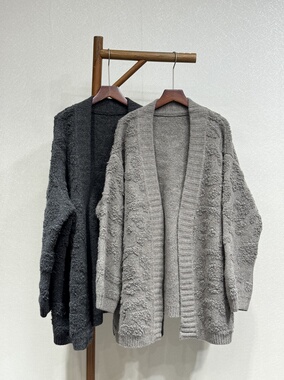 原创设计 大牌气质时尚百搭休闲 慵懒风无扣毛衣开衫96168