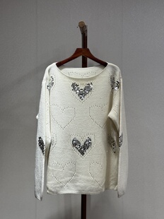 爱心珠片大牌牦牛绒毛衣7120 百搭气质 原创设计 欧韩时尚