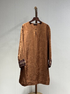 原创设计 早春重磅香云纱皮子 提花时尚气质百搭高端二大衫5003