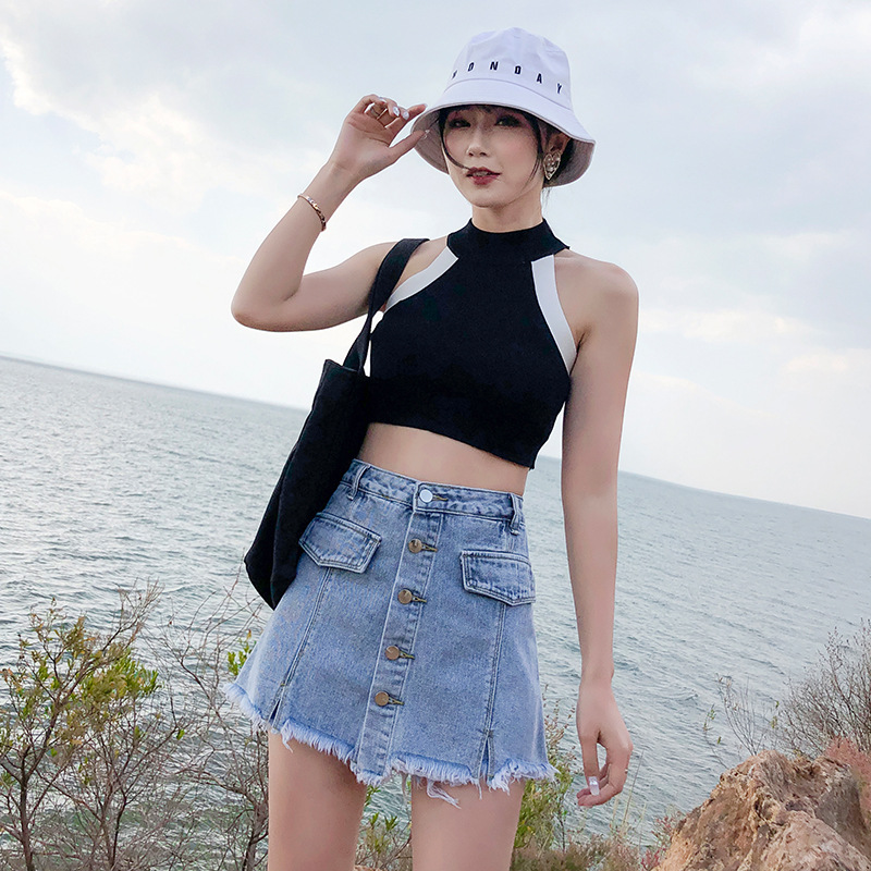 高腰显瘦牛仔短裙女裙裤夏季薄款2025年新款宽松短裤a字半身裙子