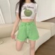 苹果绿高腰卷边牛仔短裤 百搭宽松显瘦a字热裤 女秋季 秋冬2026新款