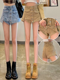 裙小个子短裤 辣妹防走光卡其棕色裤 子 春夏2026裙裤 牛仔短裙女春季