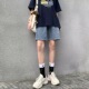 中裤 五分牛仔短裤 秋季 宽松显瘦阔腿裤 女秋冬2026年新款 高腰5分裤