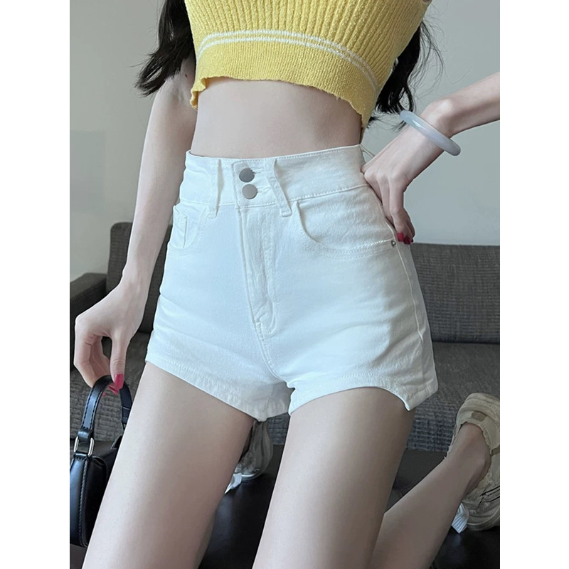 白色牛仔短裤女秋季秋冬2025高腰弹力紧身卡其色性感辣妹包臀热裤,女装/女士精品,牛仔裤,淘宝优惠券,粉丝福利购,淘宝优惠卷