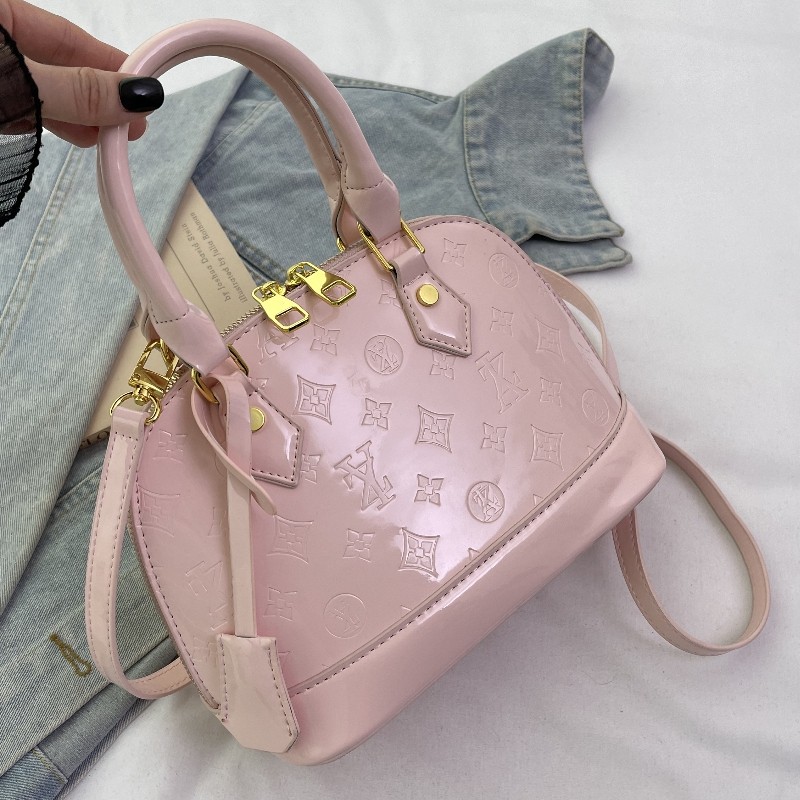 欧美时尚手提贝壳包包女2025新款亮面压花图案单肩斜挎包保龄球包,箱包皮具/热销女包/男包,通用款女包,淘宝优惠券,粉丝福利购,淘宝优惠卷