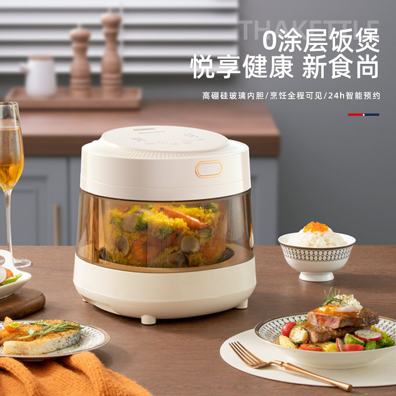 高硼硅玻璃电饭煲可视烹饪3L智能预约饭煲
