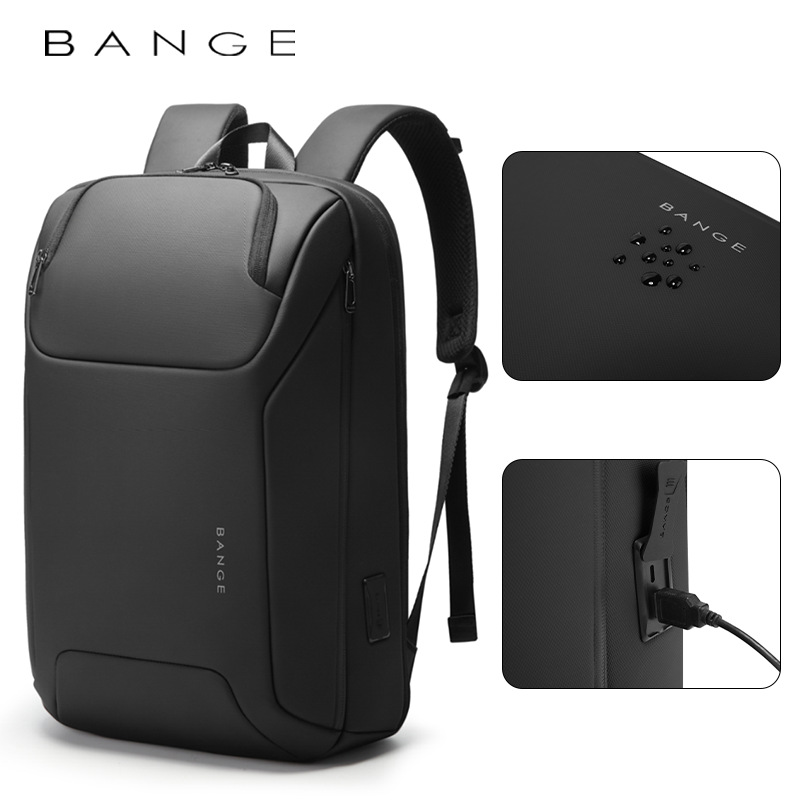 BANGE新款男士通勤背包商务旅行电脑包防水跑车双肩包 backpack