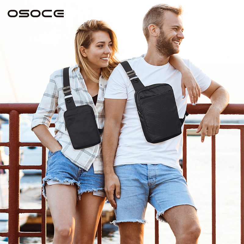 osoce英国跨境胸包男手机包 户外休闲旅行防水耐磨男多功能
