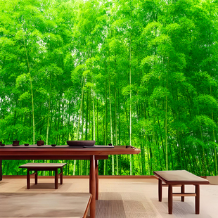 节节高升富贵竹贴纸竹子墙贴自粘画壁画竹林风景画背景墙中式壁纸