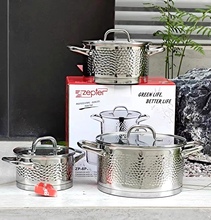 德国zepter汤锅奶锅6件套装锅316不锈钢复合加厚多层底电磁炉通用