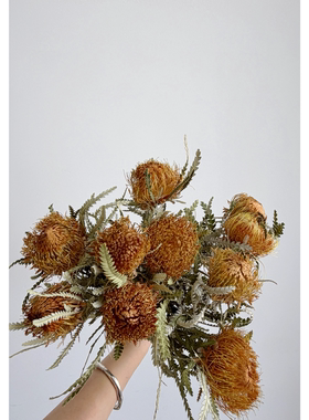 黄金佛塔进口复古干花花束客厅摆设装饰天然风干永生花高级感真花