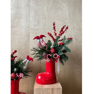 诺贝松枝鲜切真松天竺少女松瓶插花软装饰摆件圣诞节礼物diy材料